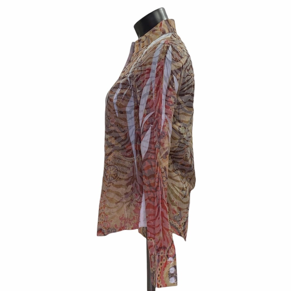 Reba Multicolored Printed Button Down Blouse - image 4